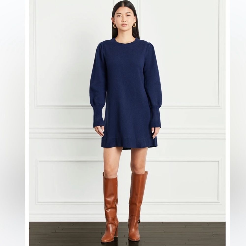 HILL HOUSE The Sylvie Sweater Dress Navy Merino Wool Size XS